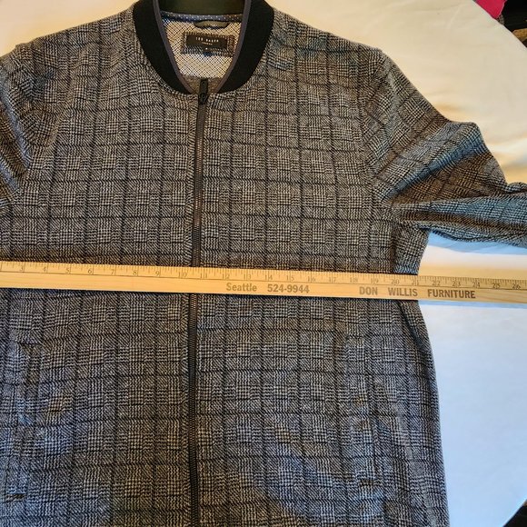 Ted Baker London, "Who Cares, Win", Full Zip Texture Bomber Jacket, Size 5 - Picture 13 of 16